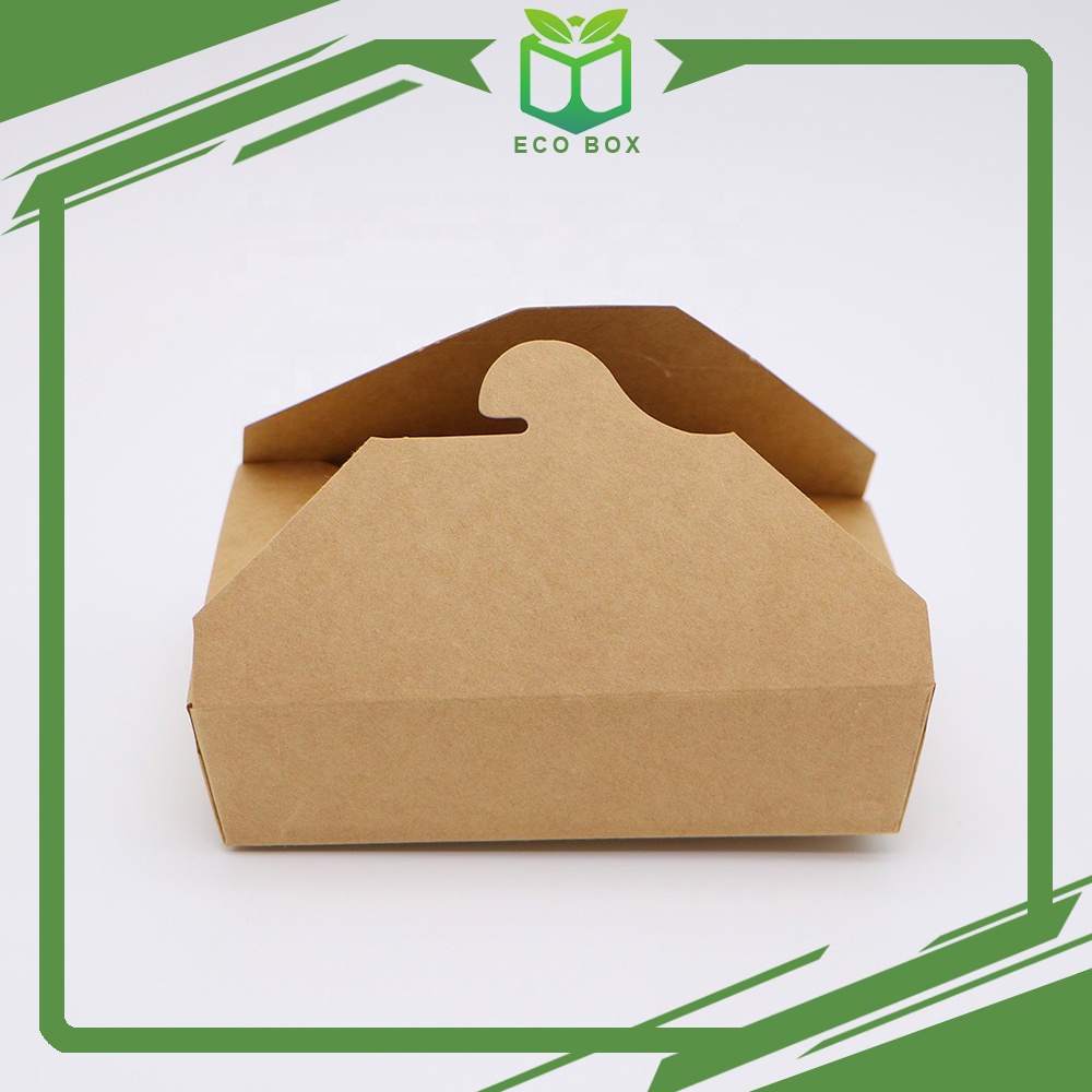 SET 10 [Hộp Móc Chéo] - Hộp Giấy Kraft Đựng Thức Ăn, Thực Phẩm, Phủ PE Chống Thấm Nước, An Toàn, Đựng Cơm, Salad, Xôi