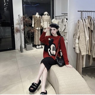 [Về Sẵn] Áo Len Mickey Đỏ Siêu Xinh L1