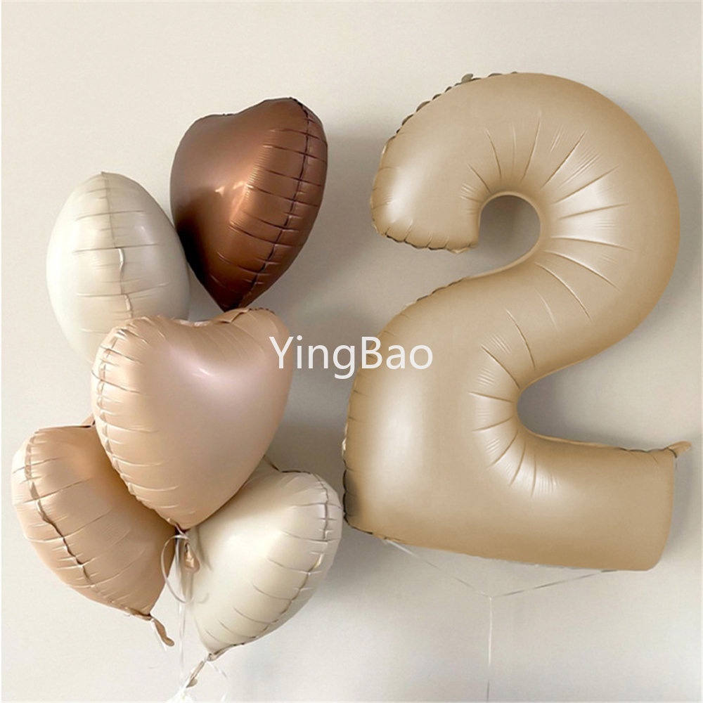 Bong Bóng Số 1-9 32 / 40inch Màu Sắc Kem Caramel Trang Trí Tiệc Sinh Nhật