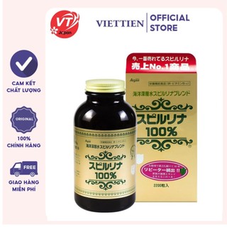 Tảo xoắn spirulina nhật bản hộp 2200 viên tảo tem đỏ