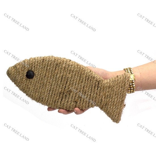 BÀN CÀO MÓNG CHO MÈO BẰNG GỖ 15.25, FULL DÂY THỪNG 2 MẶT, HÌNH CON CÁ - CÂY CÀO MÓNG