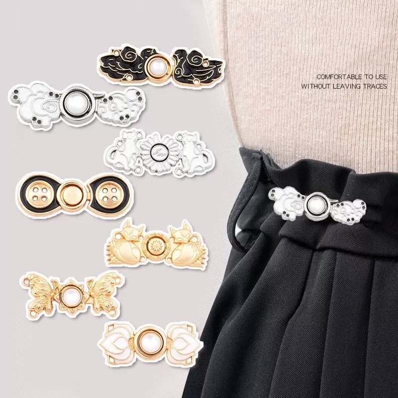 Thắt Lưng Đính Nút Kim Loại Hình Hoa Dễ Thương Có Thể Tháo Rời