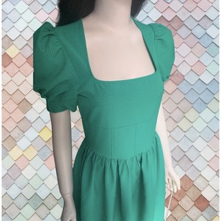 Đầm Midi Cổ vuông chất kate thun co giãn Express(2918)