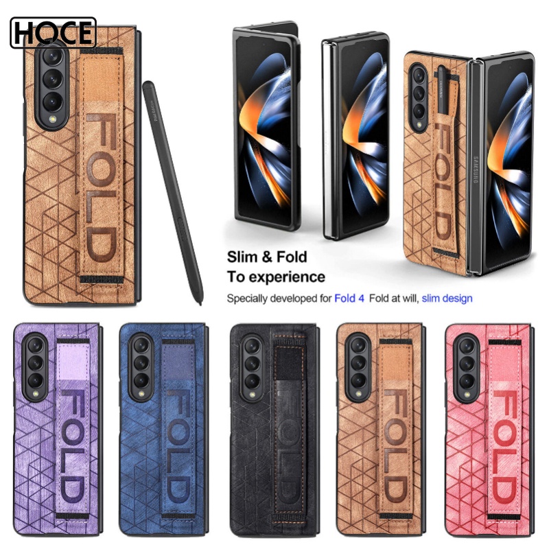 Ốp Điện Thoại Da Chống Sốc Có Dây Đeo Tay Đa Năng Cho Samsung Galaxy Z Fold 4 Fold 3 5G