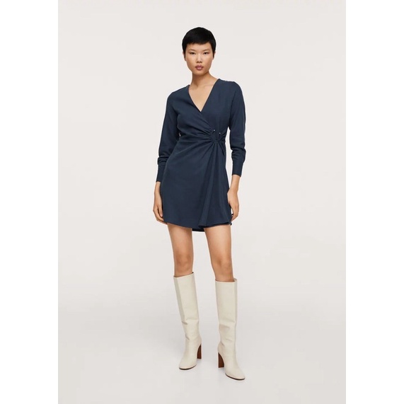 Đầm xanh navy Mango size S newtag chính hãng