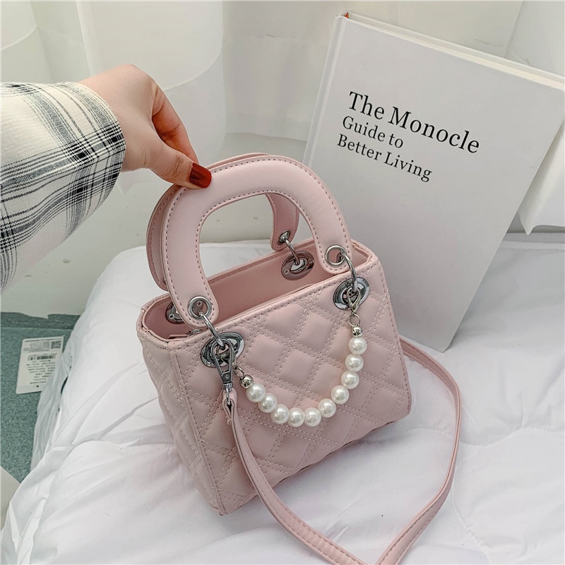 Túi Xách Đeo Vai Đính Ngọc Trai Kim Cương Thời Trang Mới