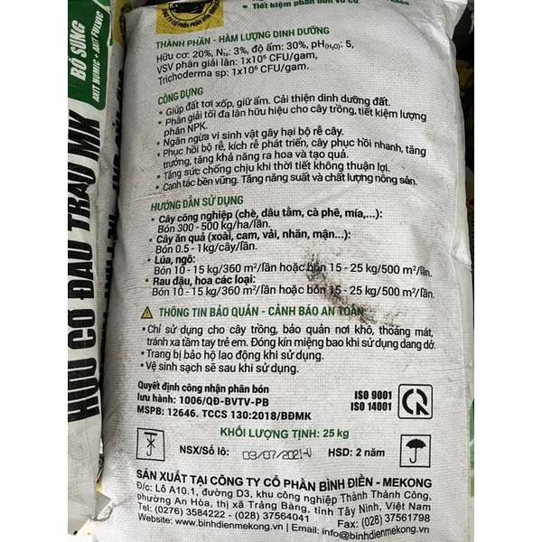 1kg phân hữu cơ Đầu Trâu Trichoderma