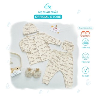 Set 5 Chi Tiết Bonchi Sơ Sinh (Gồm quần áo, bao tay, bao chân, mũ)