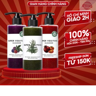 Sửa rửa mặt rau củ sủi bọt thải độc 3 in 1 byvibes wonder bath super vegitoks cleanser 30/300ml