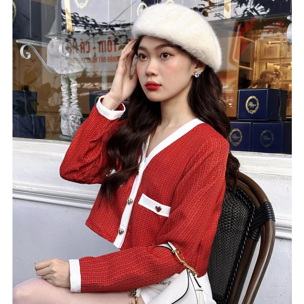 THE FANCE | Áo Cardigan kèm áo 2 dây tweed viền sang chảnh COCO CARDIGAN SET