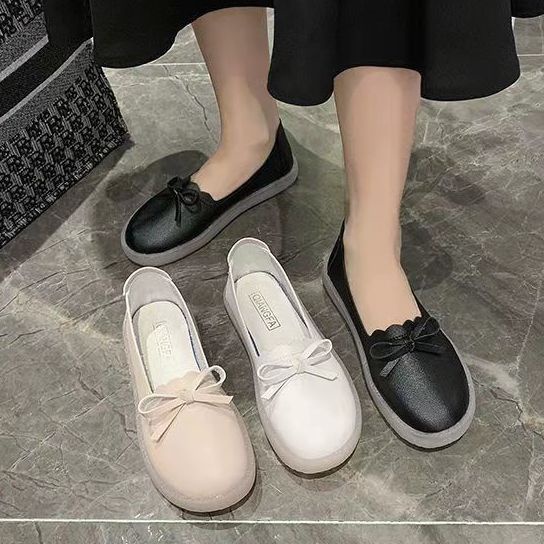 Giày Búp Bê Đế Bệt Mềm Đính Nơ Xinh Xắn Có Size Lớn 35-43 41 42 Dành Cho Nữ