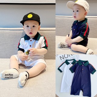Bộ áo liền quần cotton mùa hè cho bé 0-24 tháng tuổi áo liền quần ngắn tay