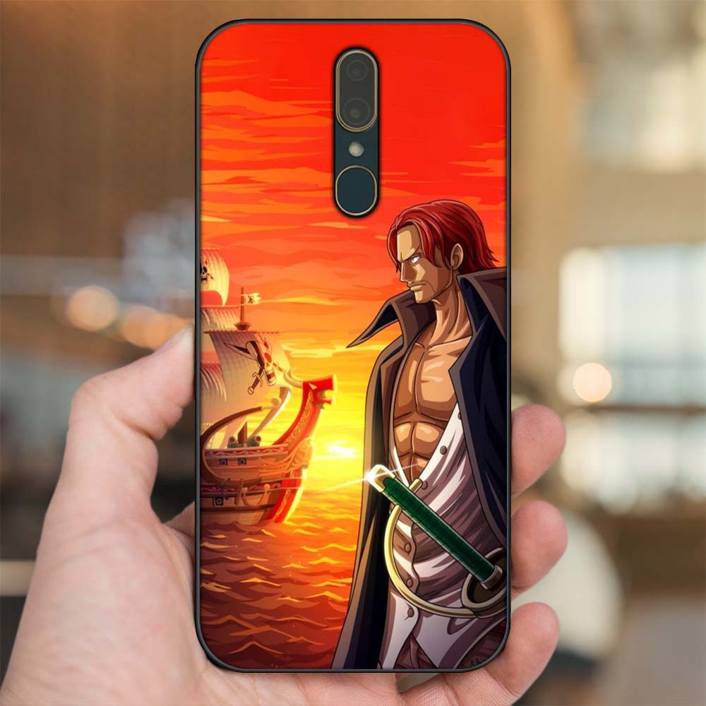 Ốp lưng Oppo F11 viền đen in hình Shanks One Piece Đảo Hải Tặc