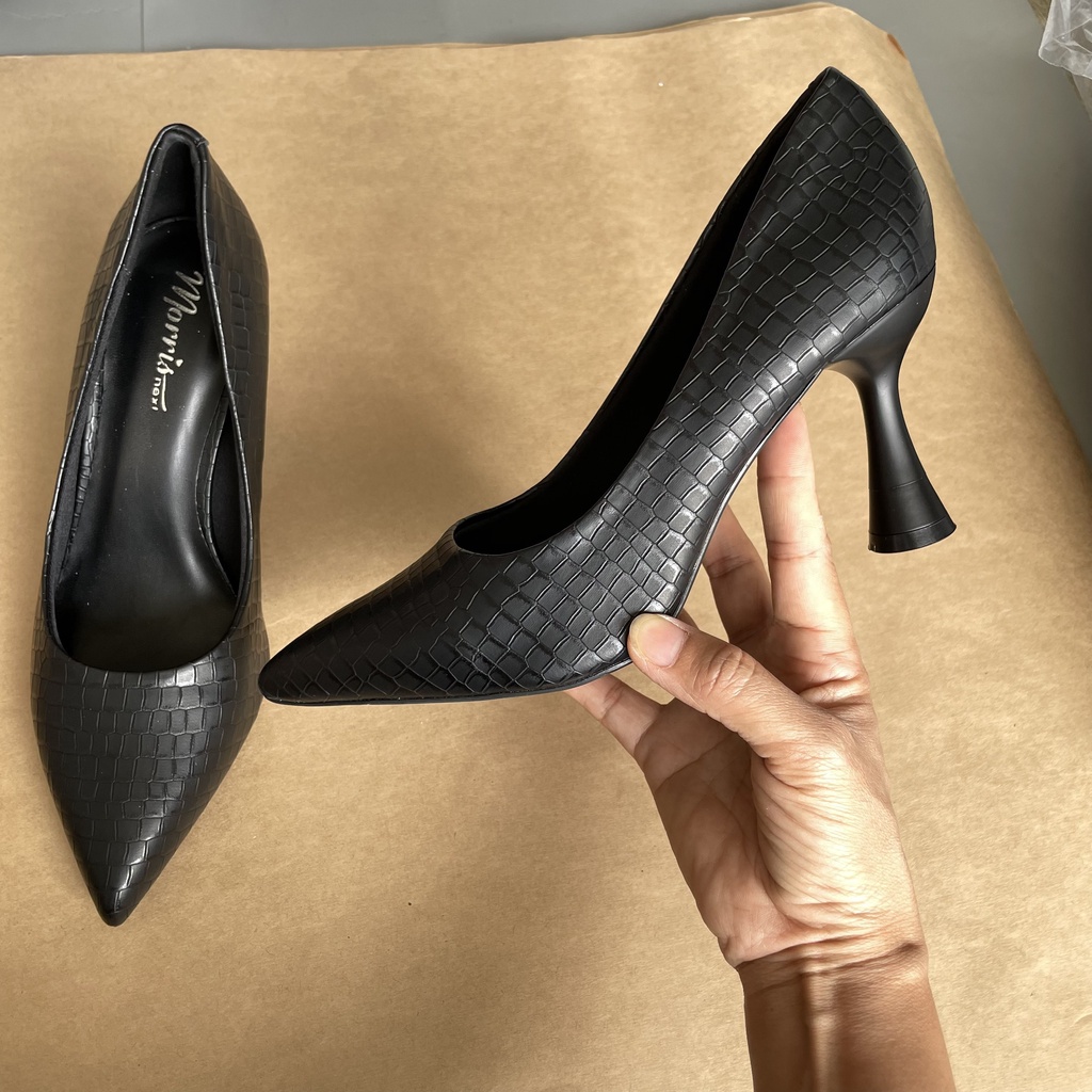 Giày cao gót 7cm vân cá sấu siêu sang, hàng xịn chất da mềm êm,