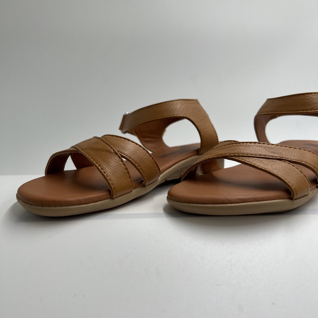 Dép sandal nữ đế bệt Lunashoes 6601 giày da bò thật mềm êm chân bảo hành 24 tháng