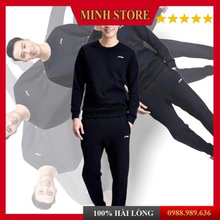 Bộ thể thao nam thu đông cao cấp, quần áo thể thao nam dài tay chất liệu nỉ bn01 - minhstore