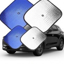 Tấm chắn nắng cửa xe oto tráng nhôm 2 mặt 2 màu xanh-bạc chống nắng hiệu quả by DV AUTO | BigBuy360 - bigbuy360.vn