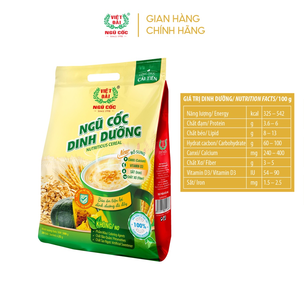 Combo Bột Ngũ Cốc VIỆT ĐÀI Bổ Sung Các Chất Dinh Dưỡng Cần Thiết Cho Cơ Thể Nhiều Loại