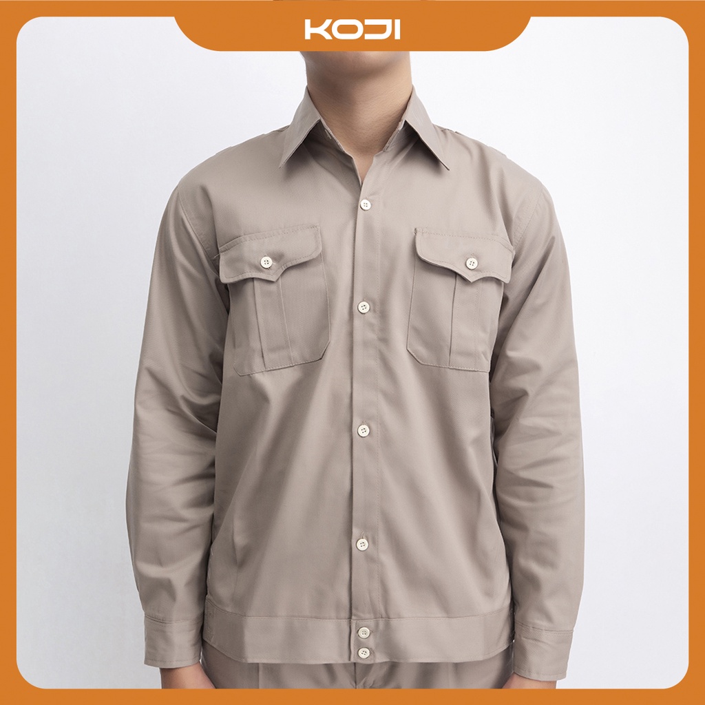 Bộ quần áo bảo hộ lao động KJ215 màu nâu đất