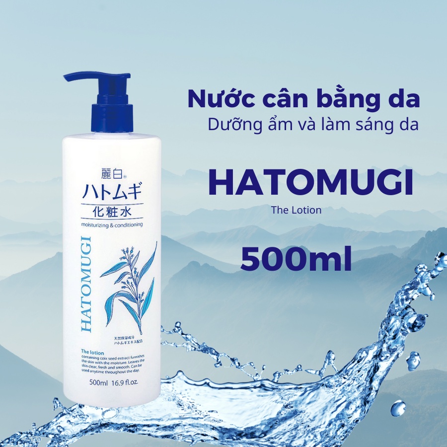 Combo 2 nước dưỡng ẩm sâu và làm sáng da Hatomugi KUMANO 500ml chiết xuất ý dĩ Nhật - Bahachiha