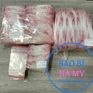 100gr-500gr túi zipper size nhỏ 4x6cm đến 8x12cm