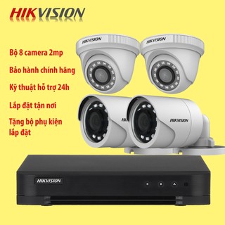 Trọn bộ 4 camera Hikvision 2mp FHD 1080P + hdd 500gb - Hàng chính hãng tặng kèm phụ kiện lắp đặt, lắp đặt tận nơi