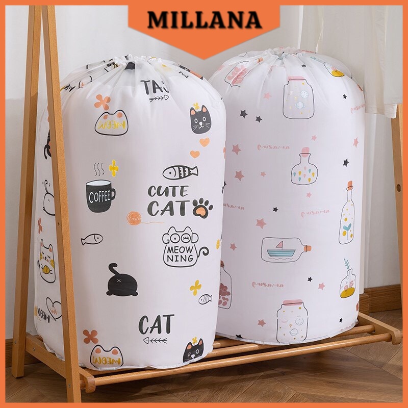 Túi Đựng Chăn Màn Quần Áo Dây Rút Chống Thấm Hình Trụ Tròn Lớn ( Trụ ) 40cm x 83cm MILLANA SHOP B611