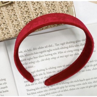 băng đô ,buộc tóc scrunchies nhung đỏ đen