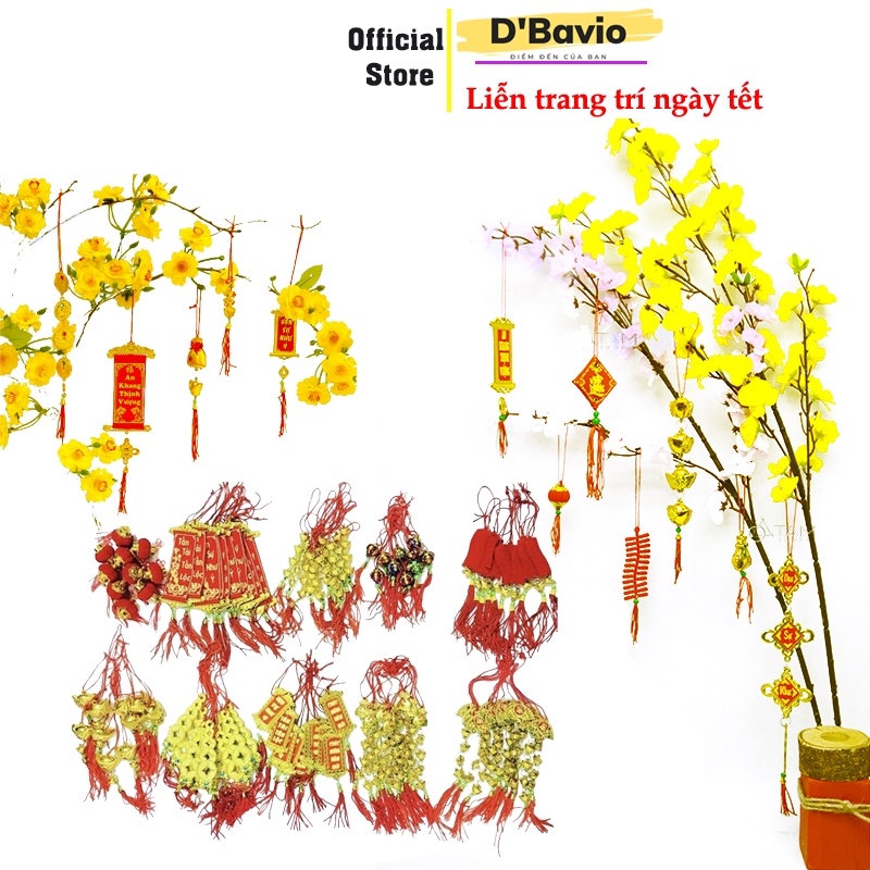 Liễn treo tết phụ kiện trang trí cây mai cây đào nhà cửa ngày tết - Combo 5 đến 10 dây
