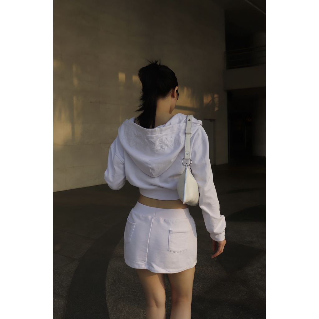 Váy Mini Skirt Nữ Local Brand Unisex FIOR DANTÉ Màu Trắng Dáng Ngắn 100% Vải Cotton Mềm Mịn Cao Cấp