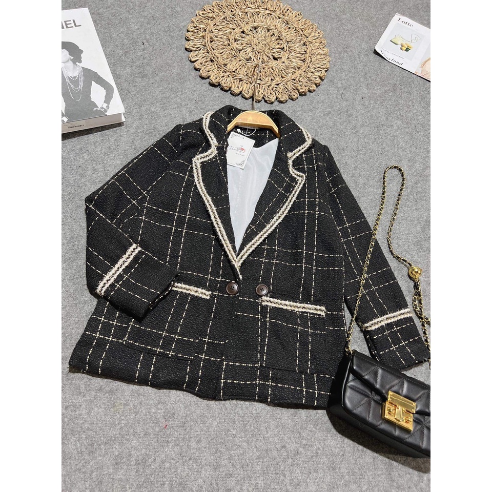 Áo vest nữ chất dạ cực dày dặn có viền kim tuyến, hàng Quảng Châu đẹp xuất sắc