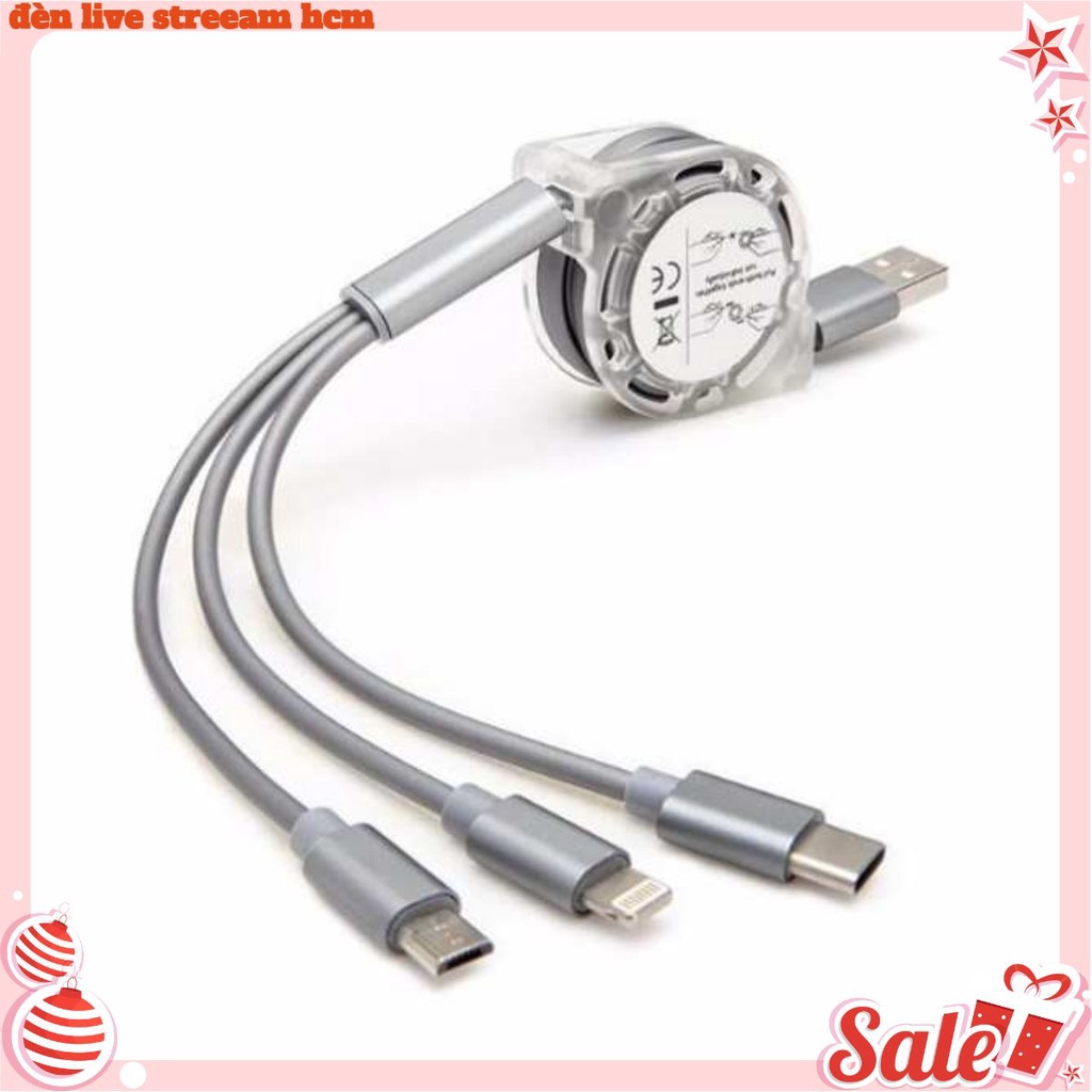 CÁP SẠC 3 ĐẦU DÂY RÚT ĐA NĂNG (BH1T)