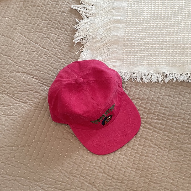 Mũ Lưỡi Trai Cotton Màu Trơn In Chữ Phong Cách Hàn Quốc Thời Trang Xuân Thu Cho Bé