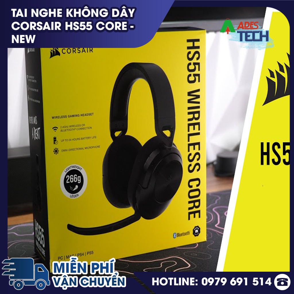✔️Tai nghe không dây Corsair HS55 Core - NEW✔️Âm thanh vòm chân thực✔️BẢO HÀNH 24 THÁNG