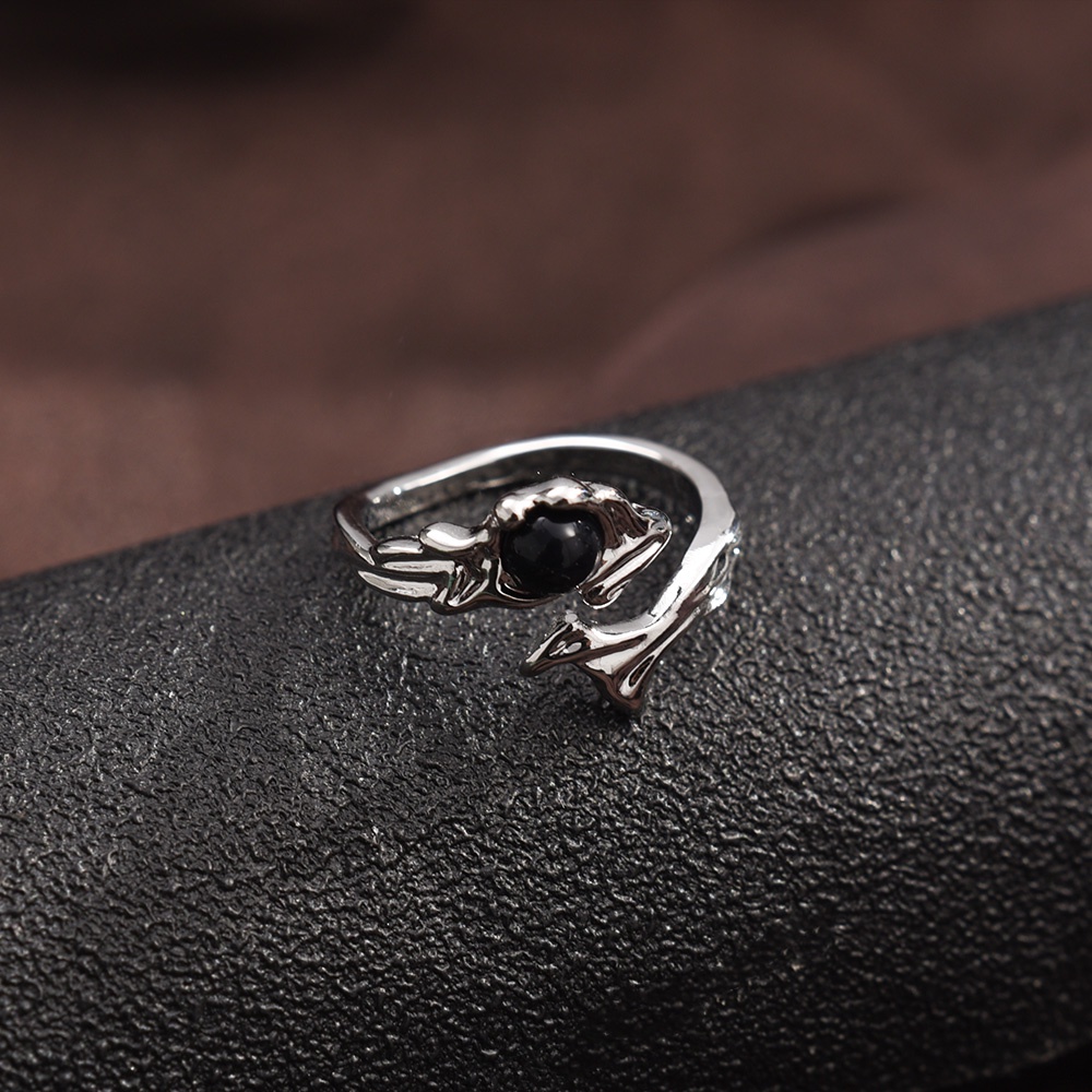 Nhẫn Đính Đá Pha Lê Phong Cách Punk Hip Hop Đơn Giản Thời Trang Cho Nam Và Nữ