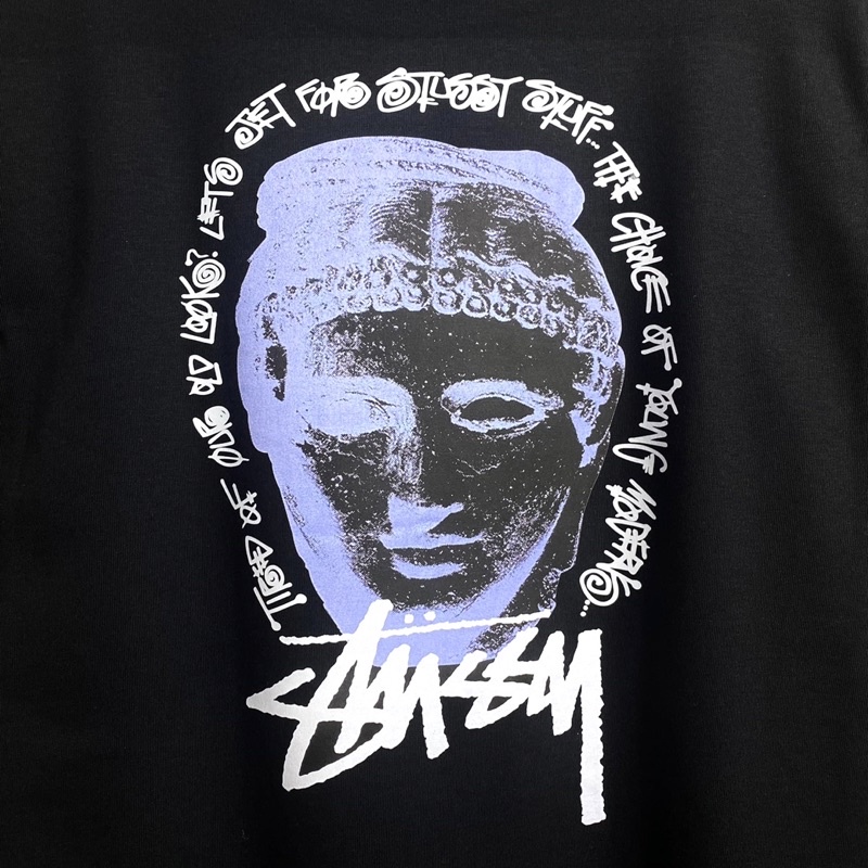 Áo Thun Stusy Hoạ Tiết St030 Unisex vải 100% cotton - Chất liệu dày dặn.