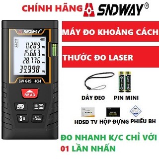 Thước đo Laser Hiện Đại, công nghệ đi đầu, giúp đo nhanh K/C chỉ bằng 1 lần nhấn, chính xác đến từng mm SND SW-G4S-40M
