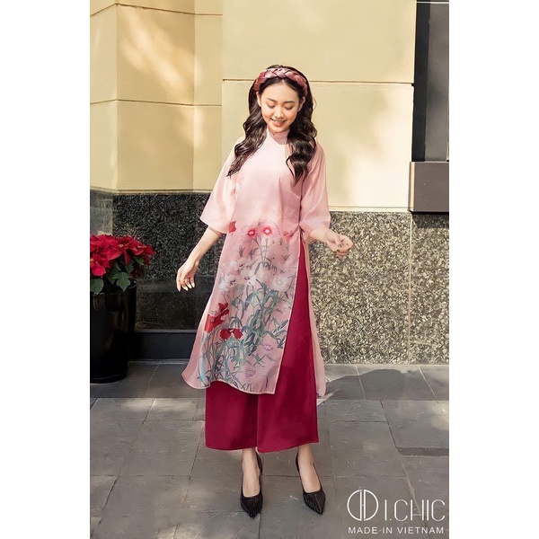 ICHIC - Áo Dài Cách Tân Hoa Phăng Thiết Kế Tơ Cao Cấp
