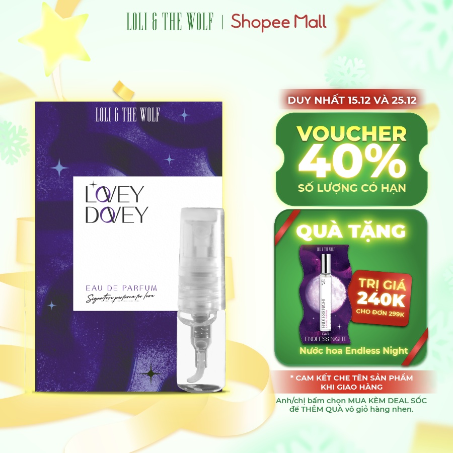 Nước Hoa Nữ Loli The Wolf Thơm Lâu Chính Hãng Lovey Dovey Quyến Rũ Chai 2ml Nhỏ Gọn