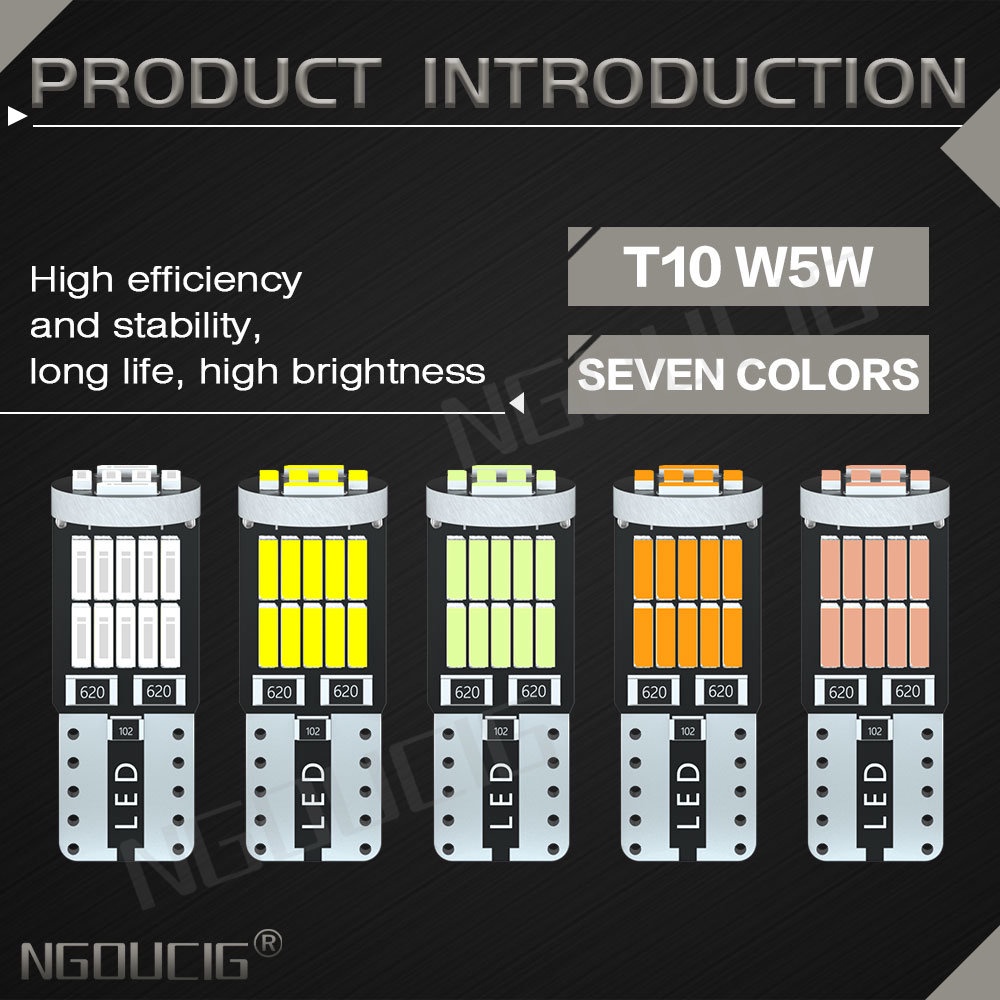 Bóng Đèn LED T10 W5W WY5W 194 168 501 Ánh Sáng Trắng Chất Lượng Cao Cho Xe Mô Tô