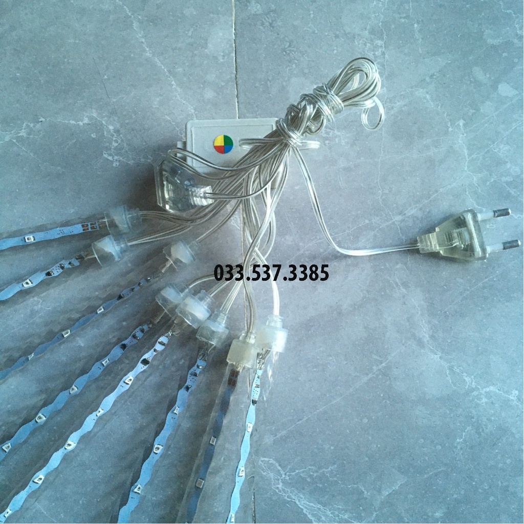 Đèn trang trí thả sao băng, đèn led chùm 8 thanh kích thước 50cm