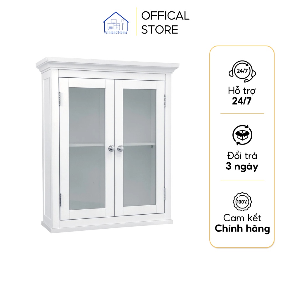 Tủ Treo Tường 2 Cửa Kính Madison, Tủ Gỗ Treo Tường Chất liệu MDF Đa Năng Winland Home