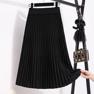 Váy len dáng dài đen xếp ly big size lớn 60-95kg