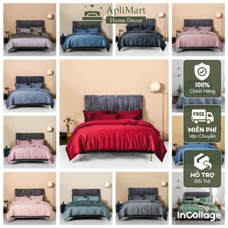 Bộ chăn ga gối cotton lụa 60s - trơn 1 màu cao cấp full size giường