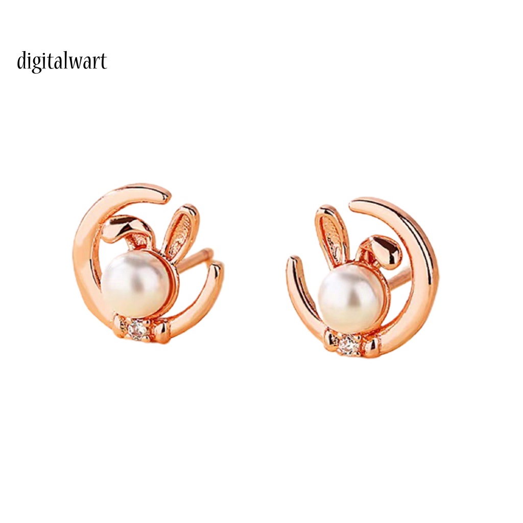 Kỹ Thuật Số| 1 Đôi Bông Tai Xỏ Lỗ Hình Học Trang Trí Hình Thỏ Tối Giản Dành Cho Nữ