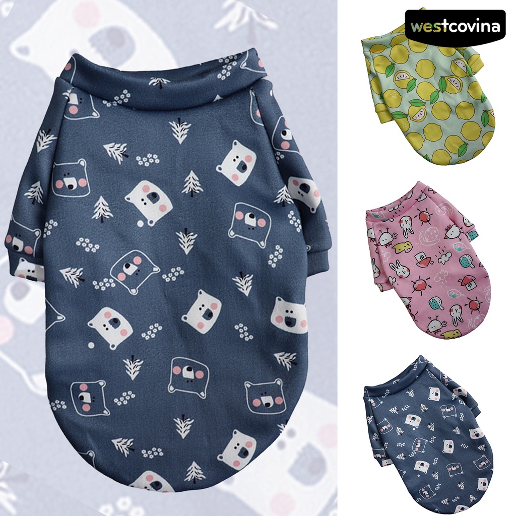 [COD]♘Trang Phục Giữ Ấm Cho Thú Cưng Họa Tiết Hoạt Hình Dễ Thương