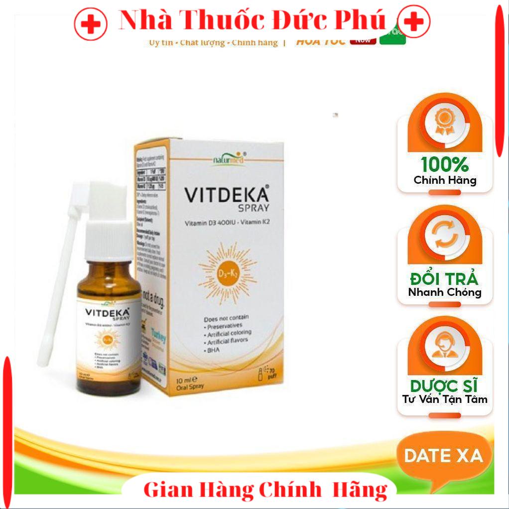 Dung Dịch Vitdeka Spray Dạng Xịt Bổ Sung Vitamin D3+K2, Tăng Cường Hấp Thu Canxi Cho Trẻ Hộp 10ml h h b .