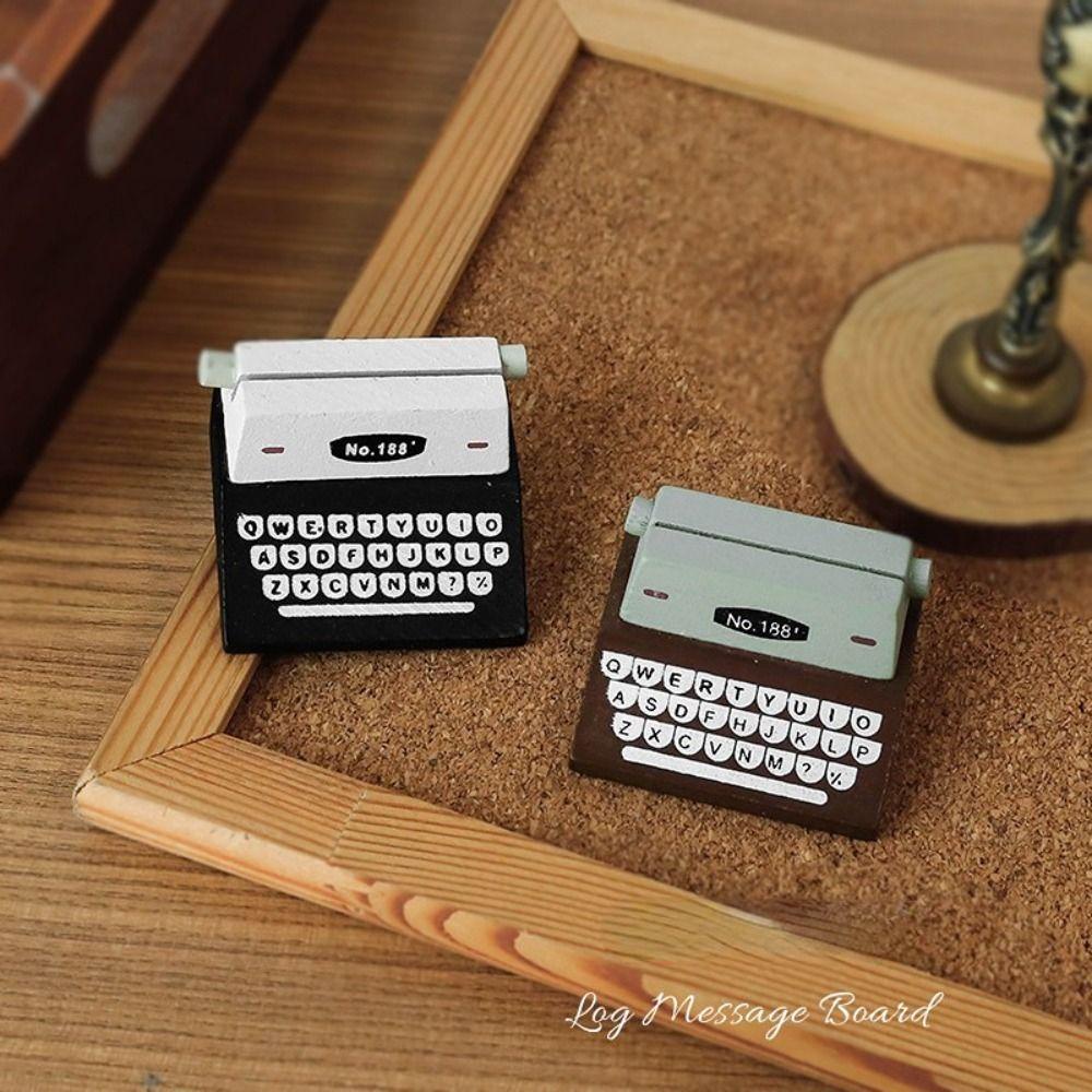 Lloyd Giá Đỡ Ghi Chú Để Bàn Mini Màu Cà Phê Đen Hình Máy Đánh Chữ Nhật / Trường Học / Văn Phòng Thủ Công Cổ