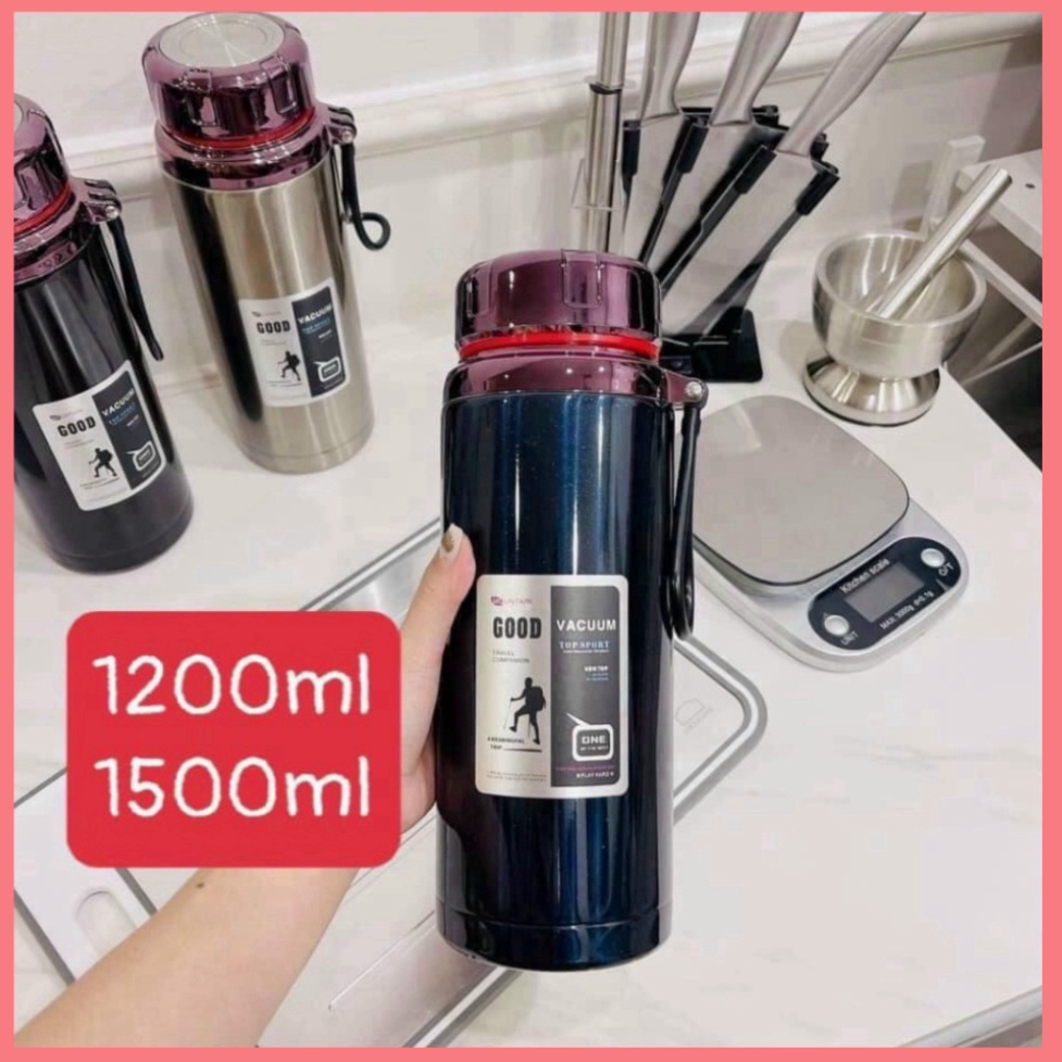 BÌNH GIỮ NHIỆT GOOD VACUUM NẮP KIM CƯƠNG CAO CẤP 1200- 1500ml , giữ nóng giữ lạnh-KC1