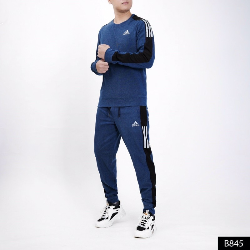 Bộ nỉ cổ tròn Adidas chất nỉ len dày dặn cao cấp siêu ấm
